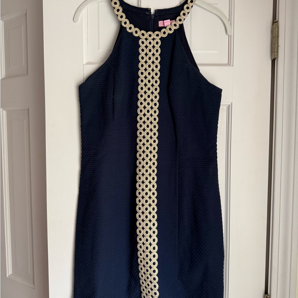 Lilly Pulitzer Pearl Shift Dress True Navy Size 2 Worn Once